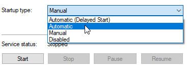 Configure Windows Service Start Automatic
