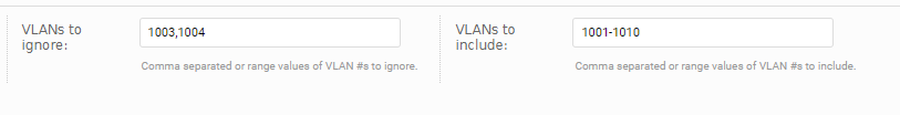 specify VLANs for SNMP discovery