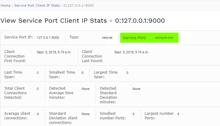 View service port client IP