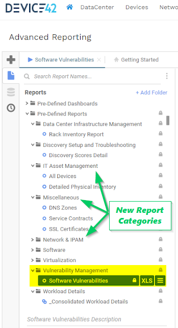 Software Vulnerabilities Report & Categories in Advanced Reporting
