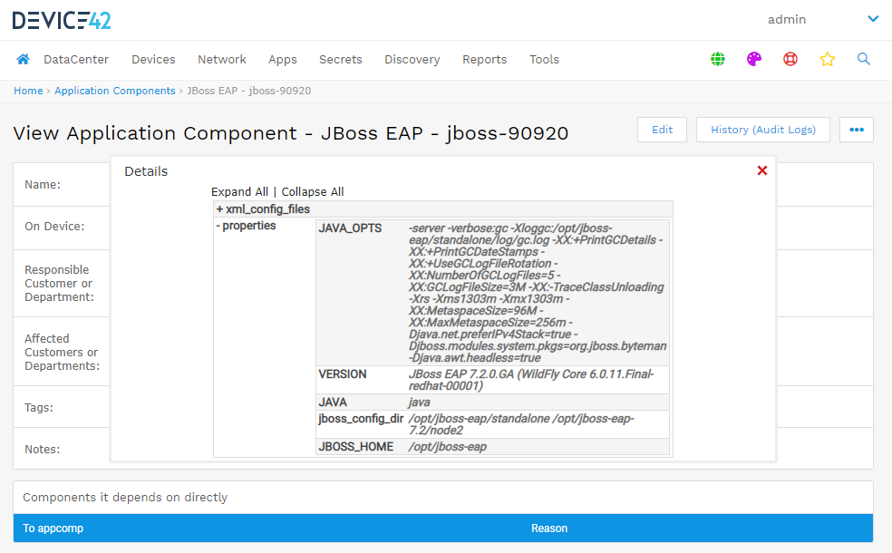 JBoss App Component support
